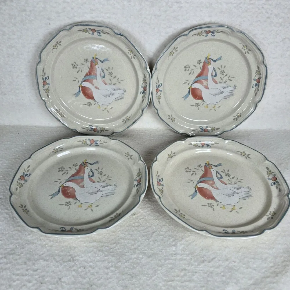 International Tableworks Marmalade Goose Stoneware Salad Plates Set Of 4